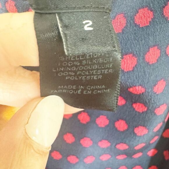 Marc by Marc Jacobs Navy Red Polka Dot Silk Shift Mini Dress Women’s Size 2 - Picture 5 of 9